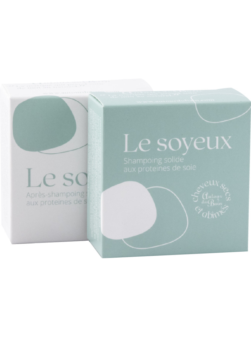 Shampoing solide et soins après shampoing aux Protéines de Soie pour cheveux secs ou abimés