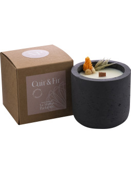 Bougie Cuir & Fir, 40 heures